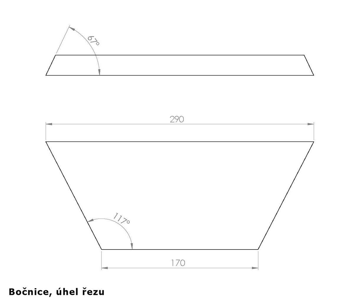 bočnice, úhel řezu pyramidového záhonu