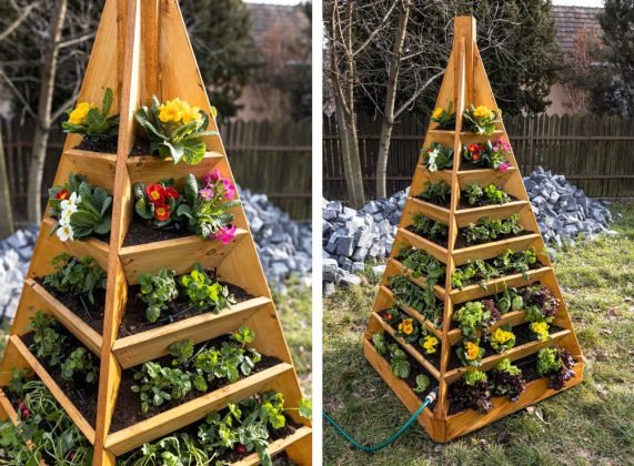 Zhotovte si pyramidový záhon se samočinným zavlažováním (video)