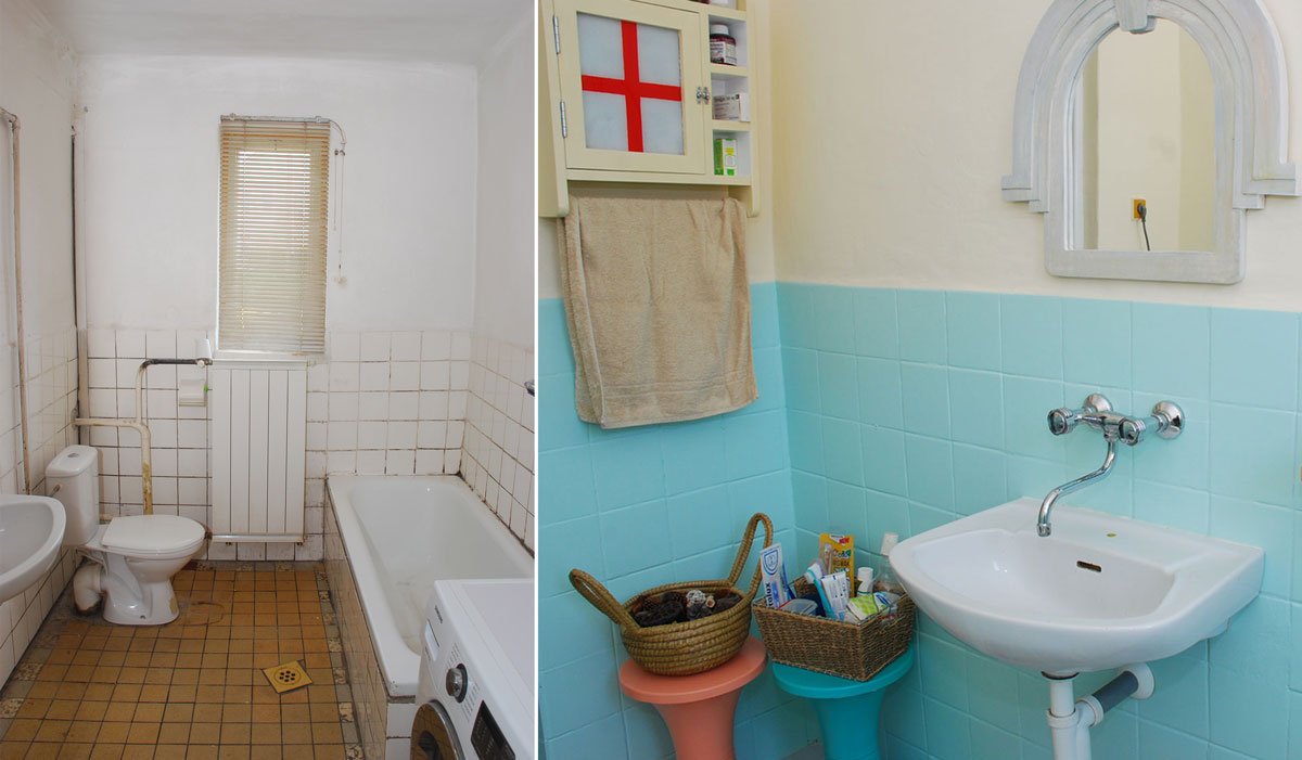 renovace koupelny před a po