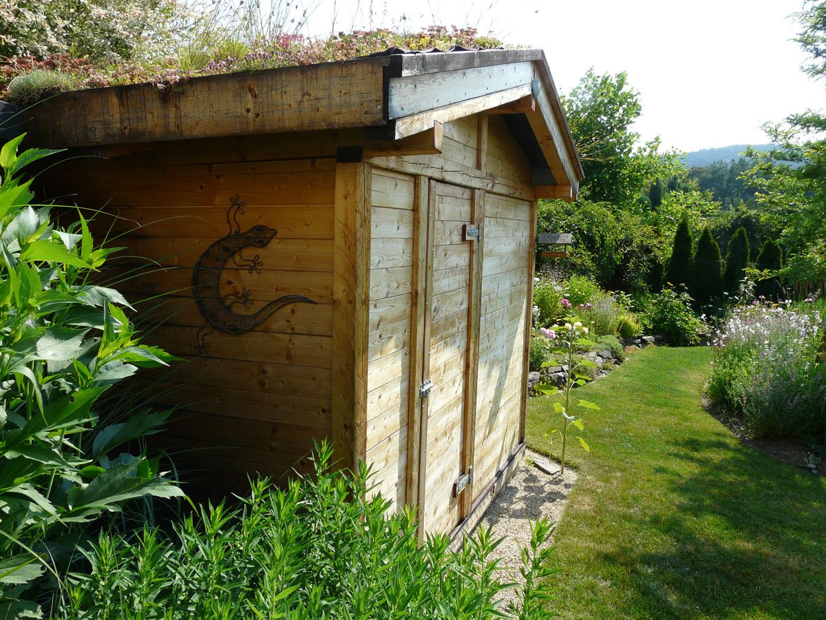 zelená střecha na zahradním domku jako alternativa k zadržování vody v zahradě