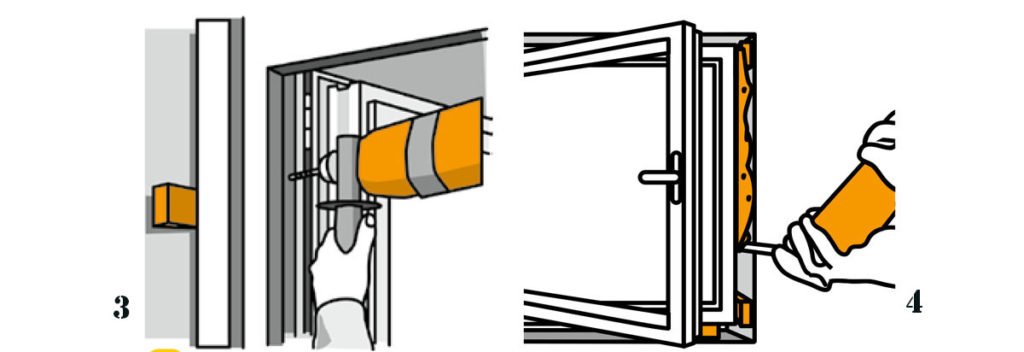 obrázkový návod k výměně oken - ukotvení a fixace okenních rámů