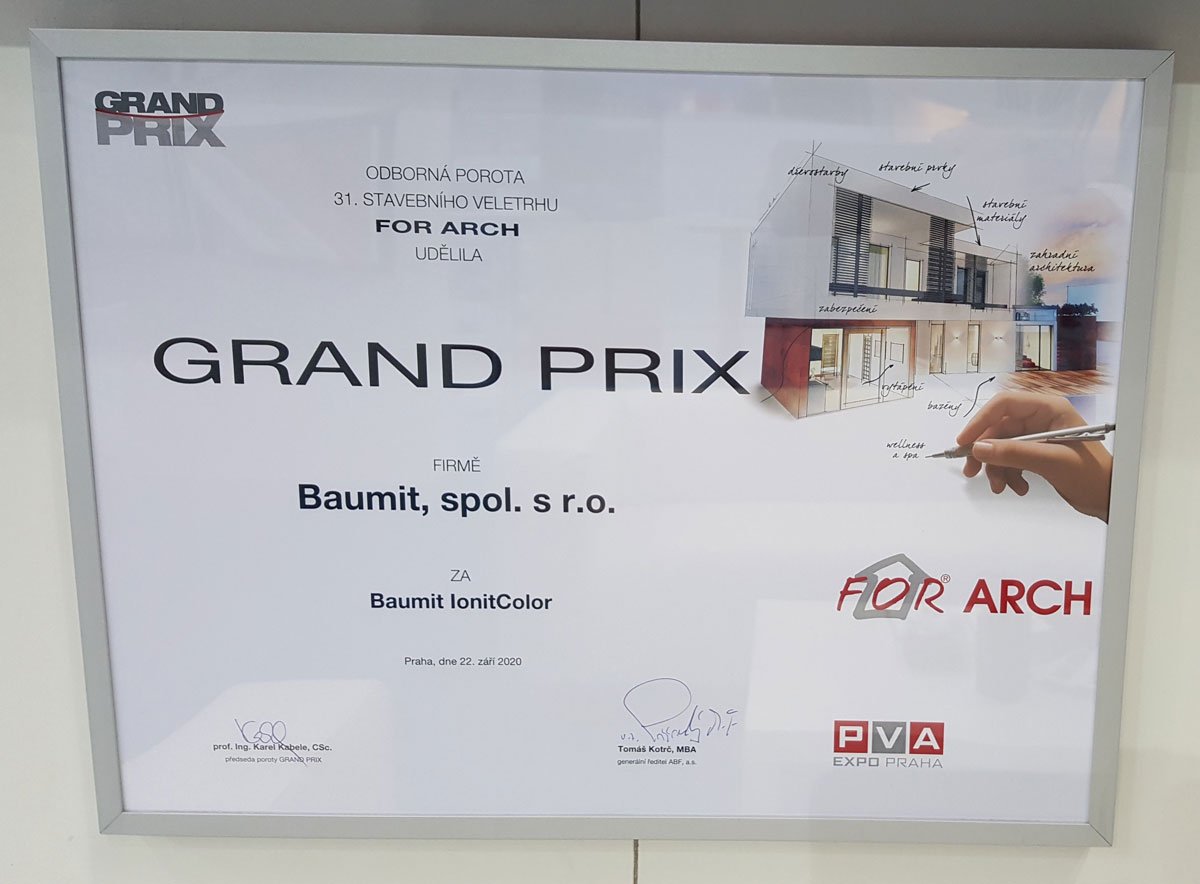 Ocenění v soutěži GRAND PRIX pro Baumit