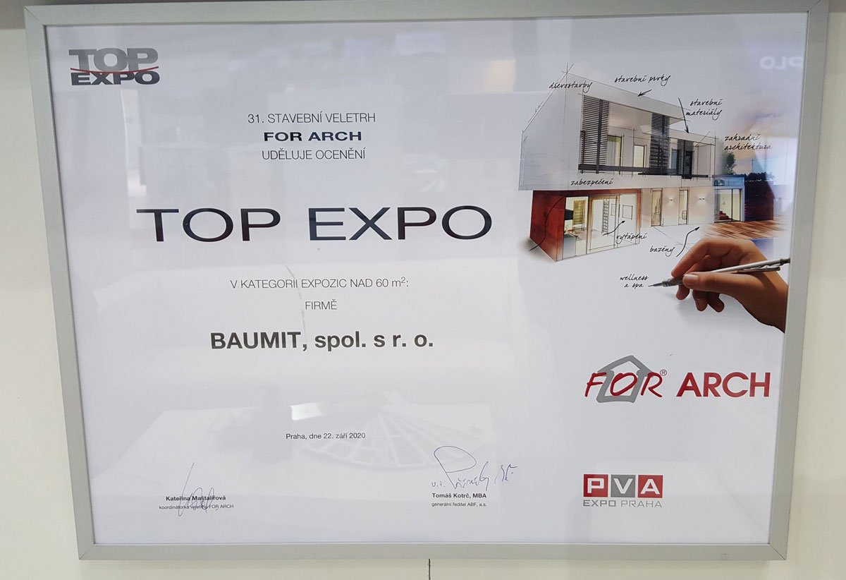 Ocenění v soutěži TOP EXPO pro Baumit
