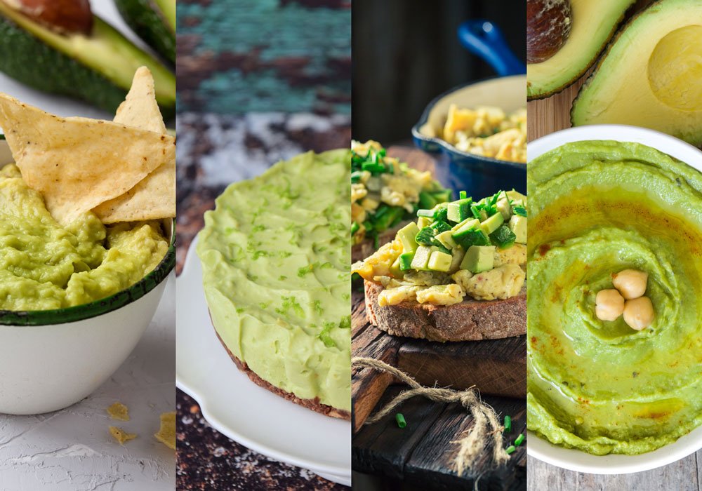 recepty z avokáda: avokádové guacamole, avokádový hummus, smaženice s avokádem a avokádový cheesecake bez lepku