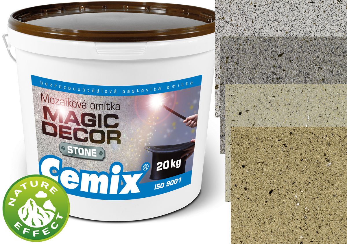 Balení Cemix Magic Decor a odstíny Granit White, Granit Grey, Sand Sahara a Sand Stone