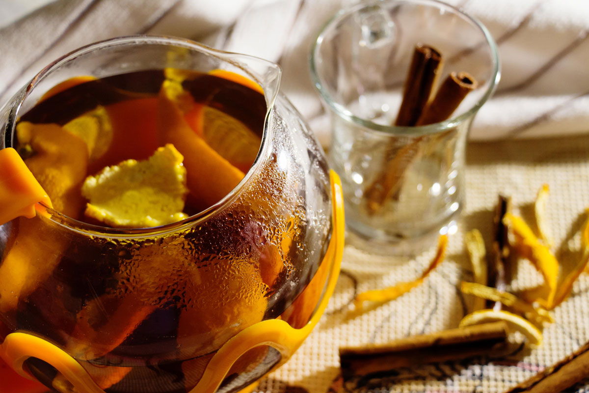 Čaj na kocovinu s pomerančovou kůrou