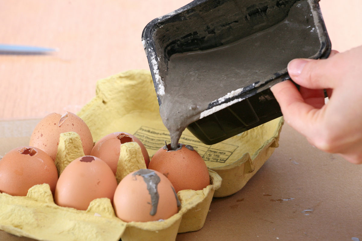 Odlévání vajíček z betonu