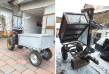 kutilský projekt mechanicky sklápěcí vozík před malotraktor Terra-Vari