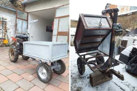 kutilský projekt mechanicky sklápěcí vozík před malotraktor Terra-Vari