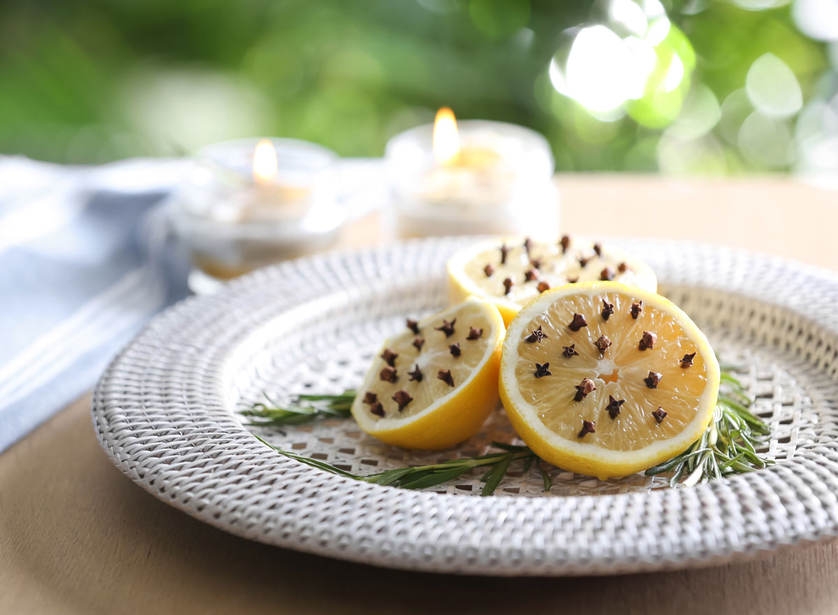 Odpuzovač na mouchy a jiný hmyz, citron s hřebíčkem