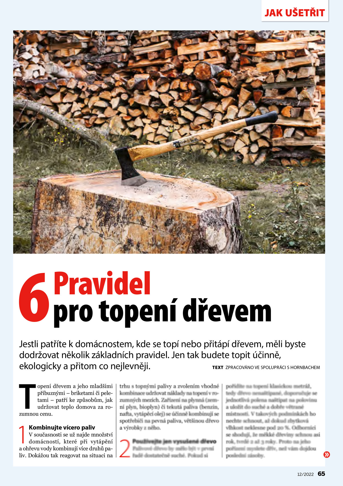 Náhled článku Šest pravidel pro topení dřevem