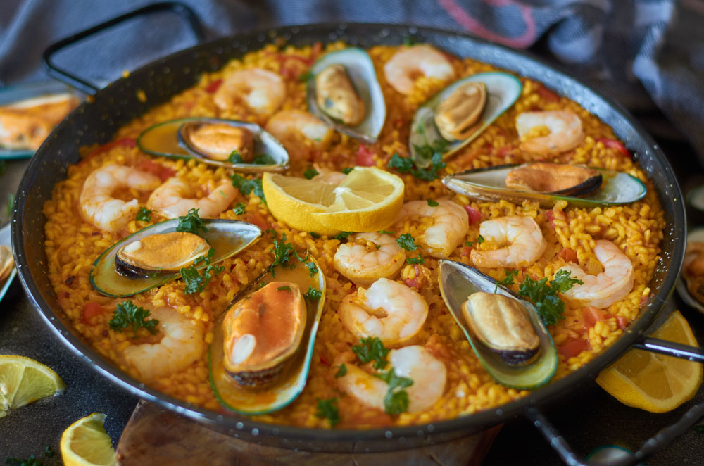 Tradiční španělská Paella s mořskými plody