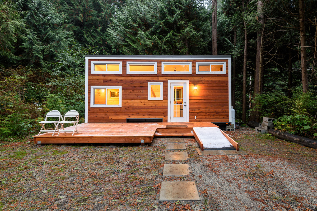 malý dom u lesa, koncept tiny house