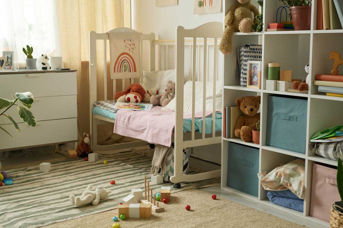 postylka Dětský pokoj s postýlkou jako výchozí materiál pro další využití