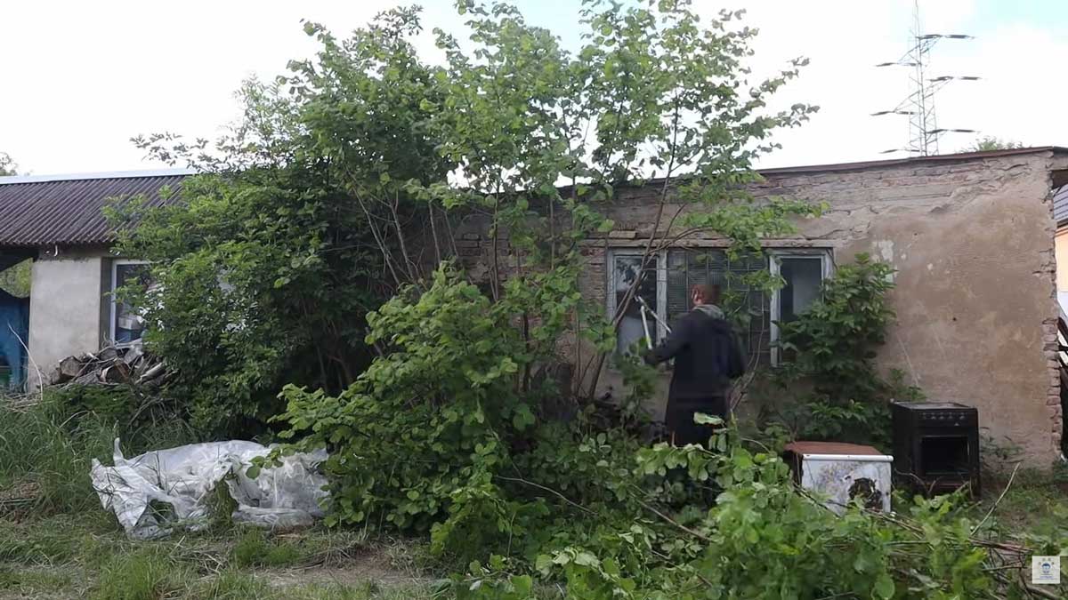 Likvidace přerostlých keřů odkryla původní prostor a umožnila další úpravy pozemku.