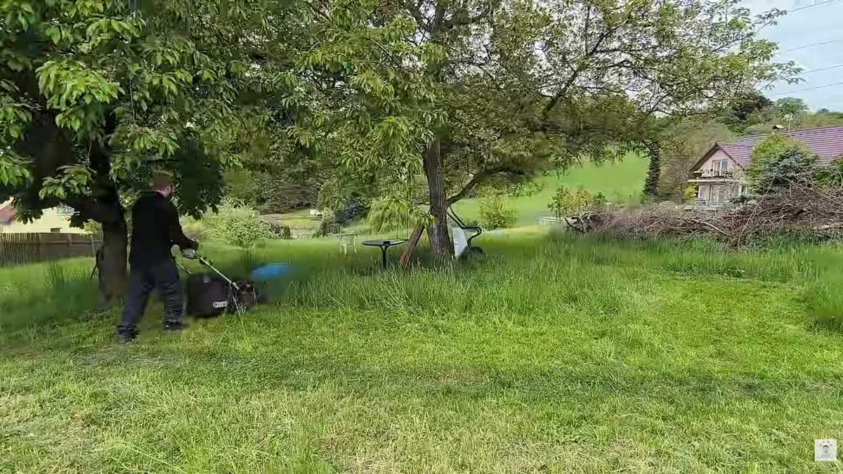 Každé další kolo sekačky přibližovalo zahradu k upravenému a funkčnímu prostoru.