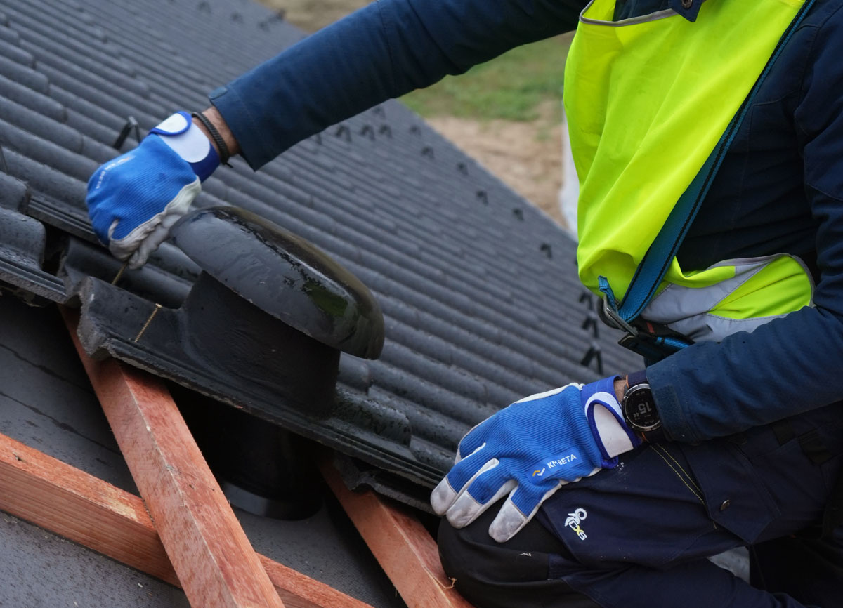 Pokládka odvětrávací tašky KM Beta